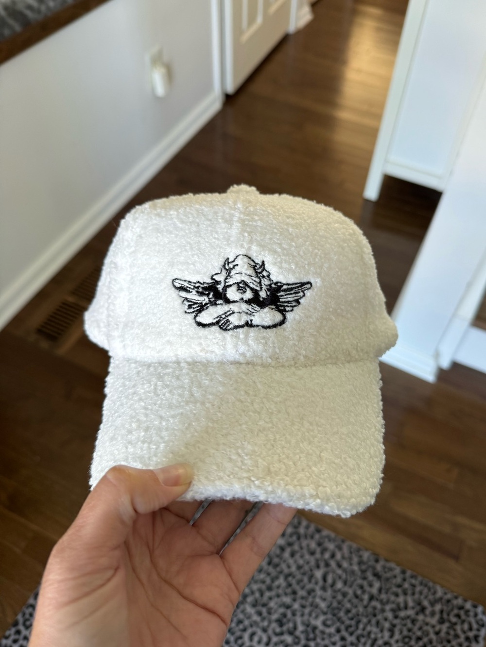 Boys Lie cream Sherpa baseball hat